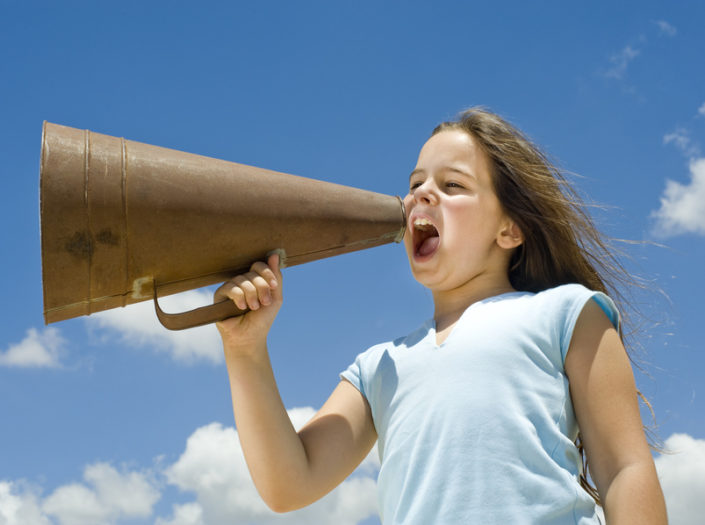 girl and megaphone